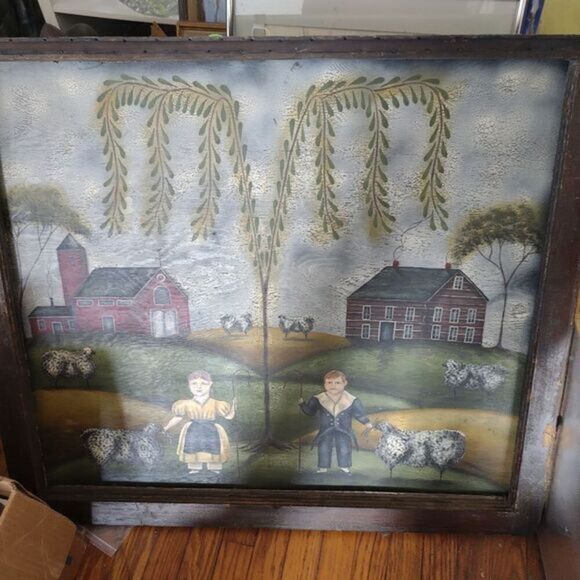 Folk art oil painting by‎ Doug Stone - Picture 8 of 13